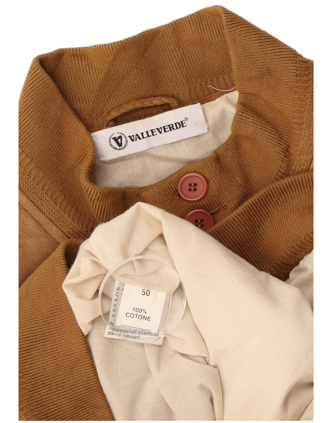 Valle Verde Chaqueta Bomber de Ante para Hombre IT 50 Cuero Marrón Grande