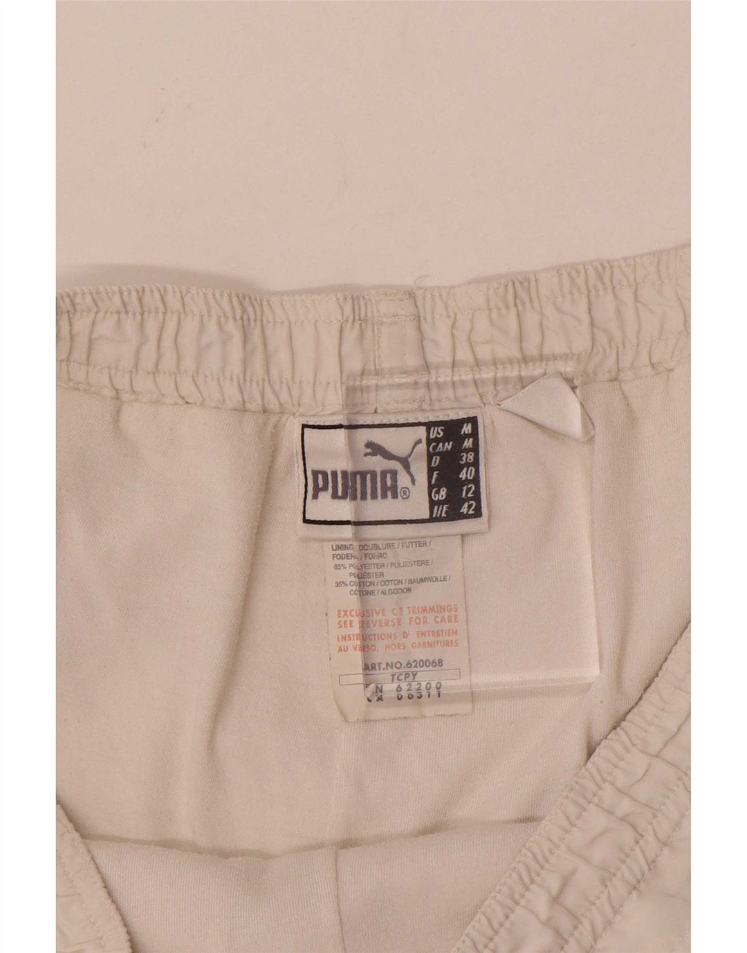 Puma - Pantalones cortos deportivos para mujer, talla 40, poliéster blanco mediano