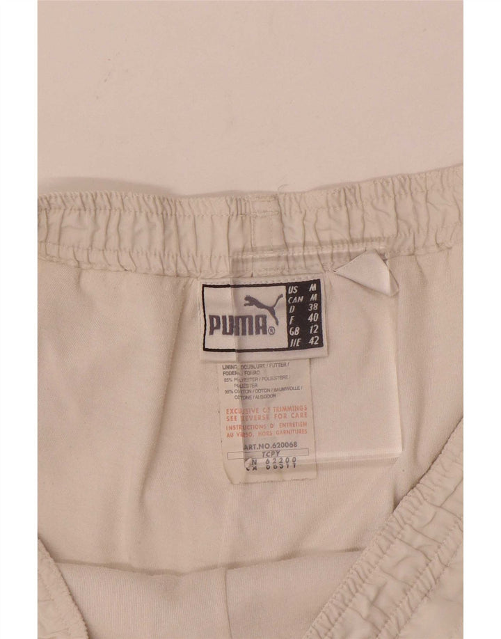 Puma - Pantalones cortos deportivos para mujer, talla 40, poliéster blanco mediano