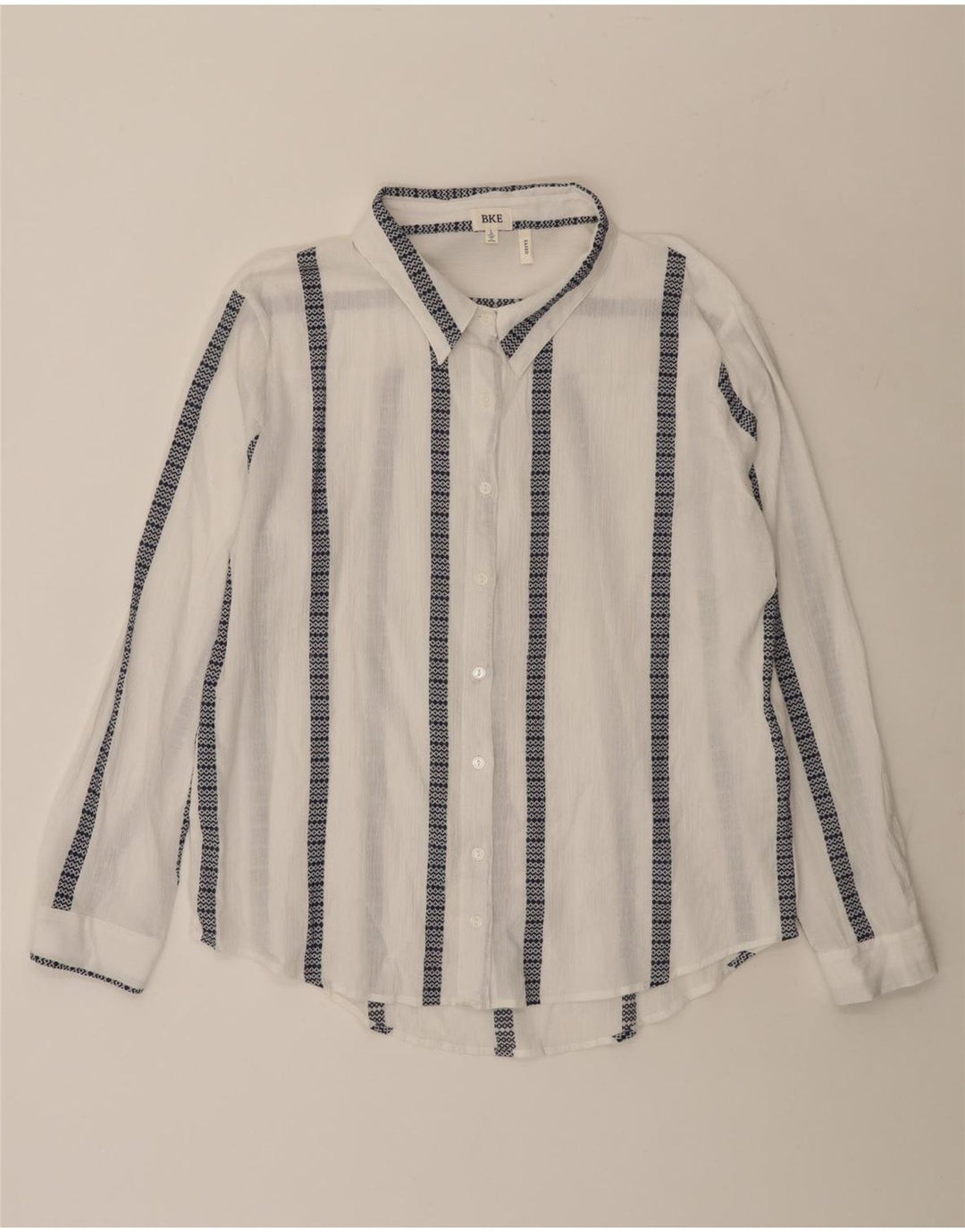 BKE Camisa para mujer UK 46 Grande Algodón a rayas blancas