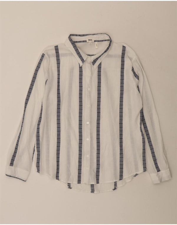 BKE Camisa para mujer UK 46 Grande Algodón a rayas blancas