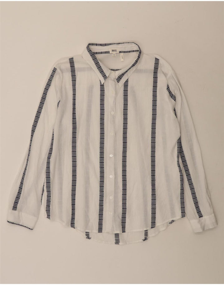 BKE Camisa para mujer UK 46 Grande Algodón a rayas blancas