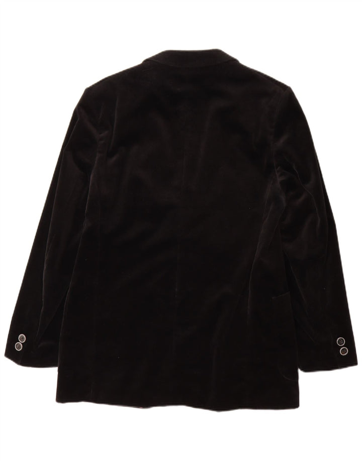 Jeunesse Chaqueta tipo blazer de terciopelo con 2 botones para hombre UK 38 Mediana Algodón negro