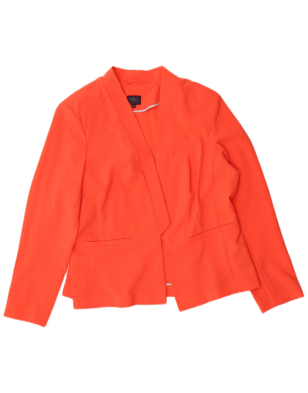Marks & Spencer Chaqueta tipo blazer abierta para mujer UK 40 XL Poliéster naranja