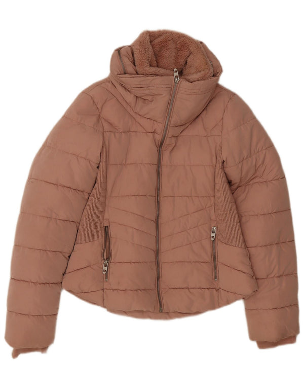 Zara Mujer Chaqueta Acolchada UK 42 Poliéster Rosa Mediano
