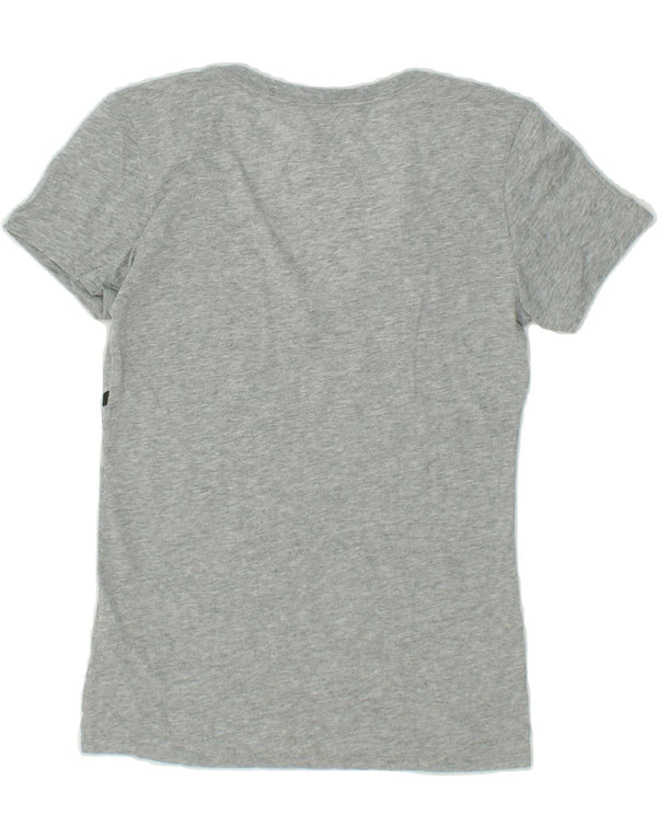 NIKE Womens Slim Fit Graphic T-Shirt Top UK 10 Small Grey Cotton