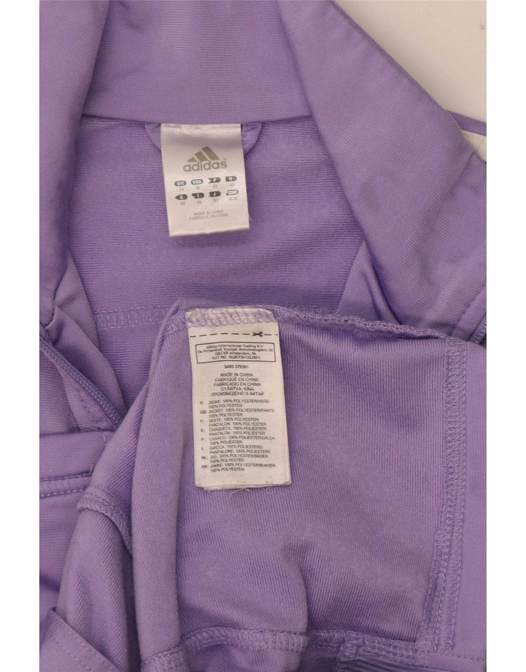 Adidas - Chaqueta de chándal para mujer, talla 40, poliéster morado mediano