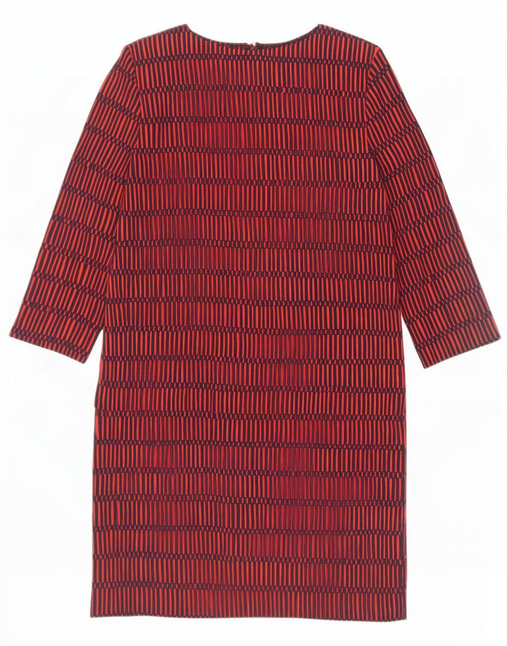 Boden Vestido recto de manga 3/4 para mujer UK 8 Pequeño Poliéster geométrico rojo