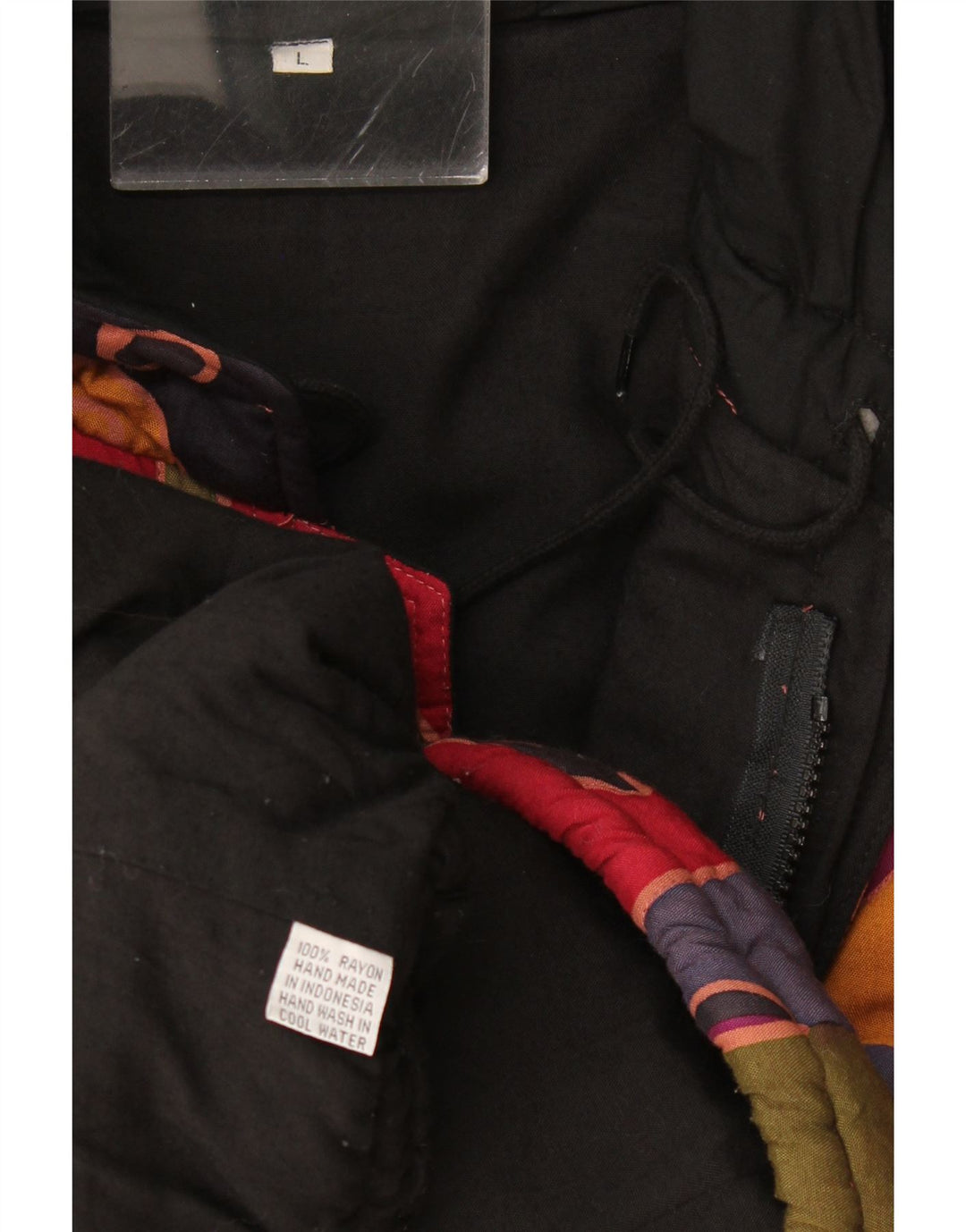 Vintage mujer patrón abstracto chaqueta cortavientos Reino Unido 16 grande multicolor