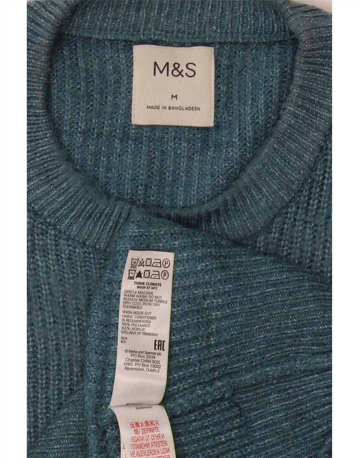 Marks & Spencer Jersey De Cuello Redondo Para Hombre Poliamida Azul Medio