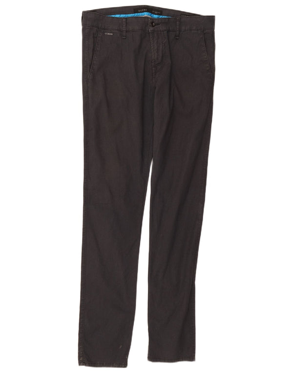 Guess Pantalones chinos ajustados para hombre W33 L34 Algodón negro