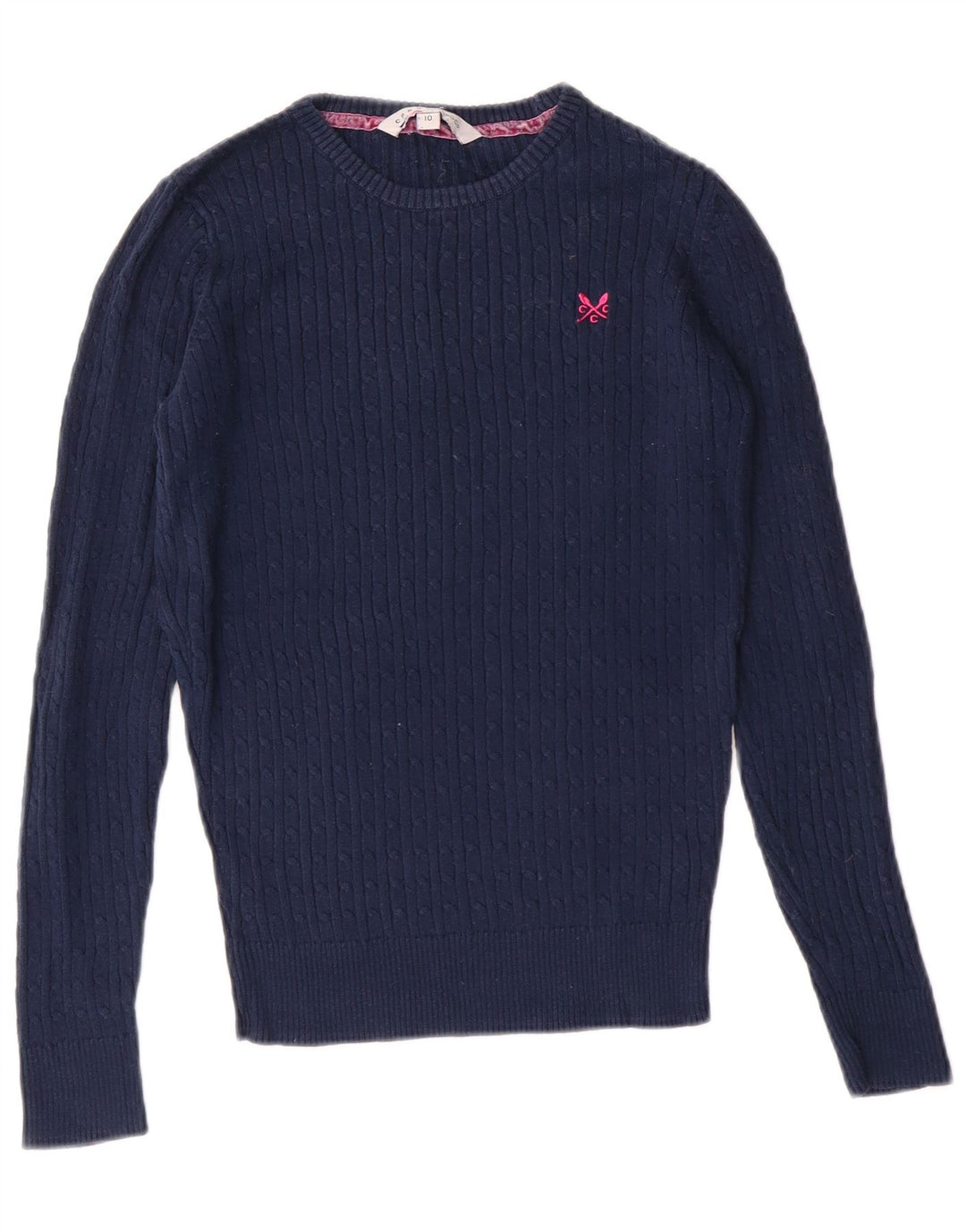 Crew Clothing Suéter con Cuello Barco para Mujer UK 10 Small Azul Marino Clásico