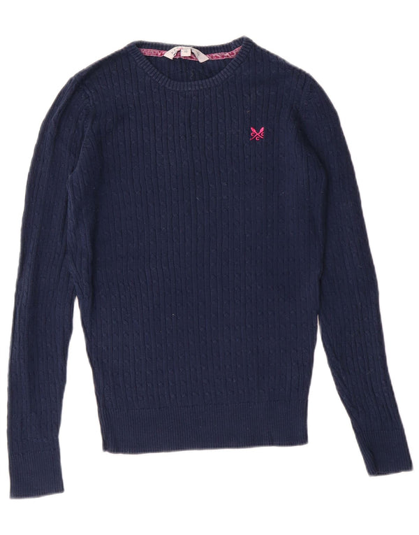 Crew Clothing Suéter con Cuello Barco para Mujer UK 10 Small Azul Marino Clásico