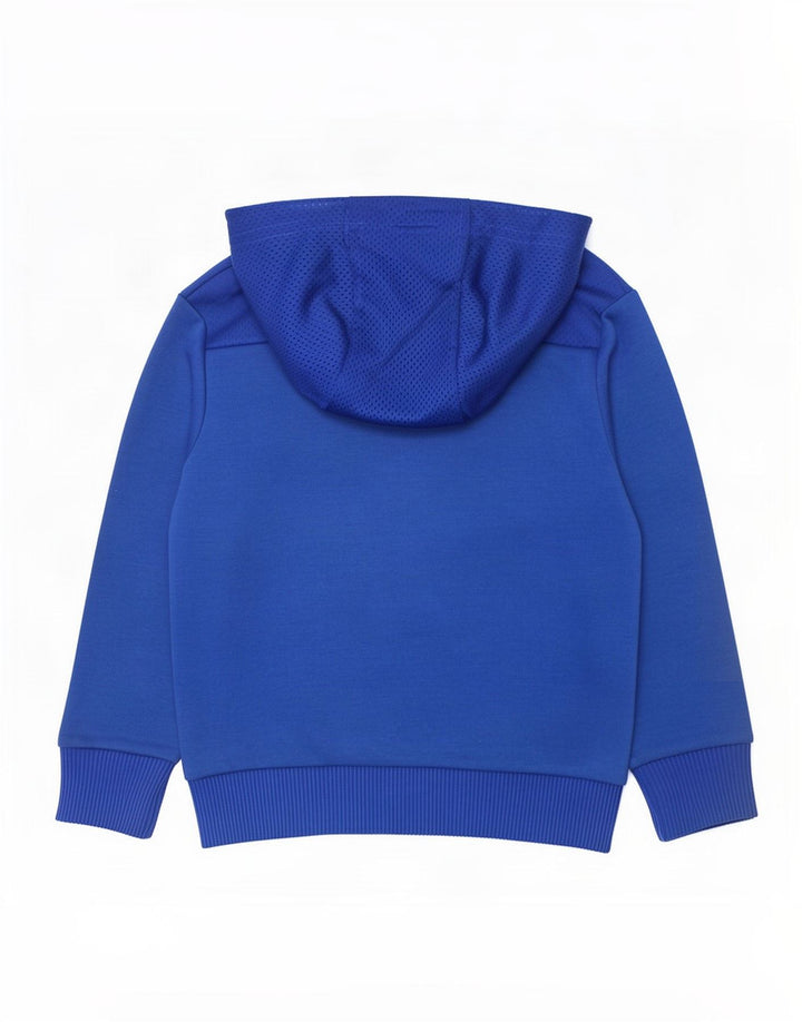 Adidas - Sudadera con capucha para niños, diseño gráfico, 5-6 años, poliéster, azul