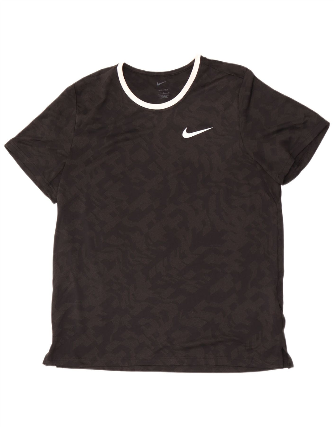 Nike - Camiseta Dri Fit para hombre, talla grande, poliéster de camuflaje negro