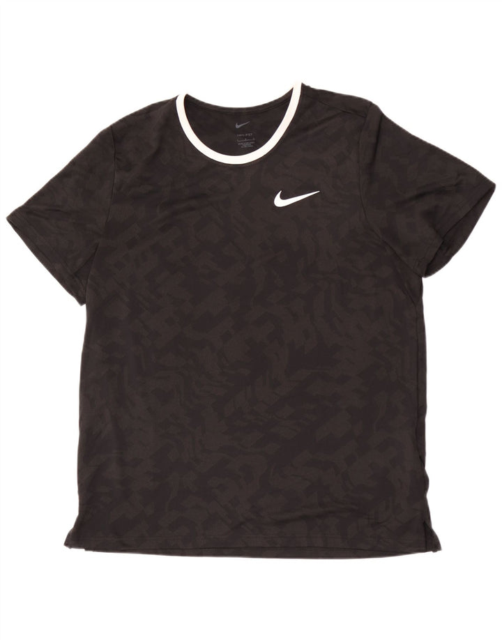 Nike - Camiseta Dri Fit para hombre, talla grande, poliéster de camuflaje negro