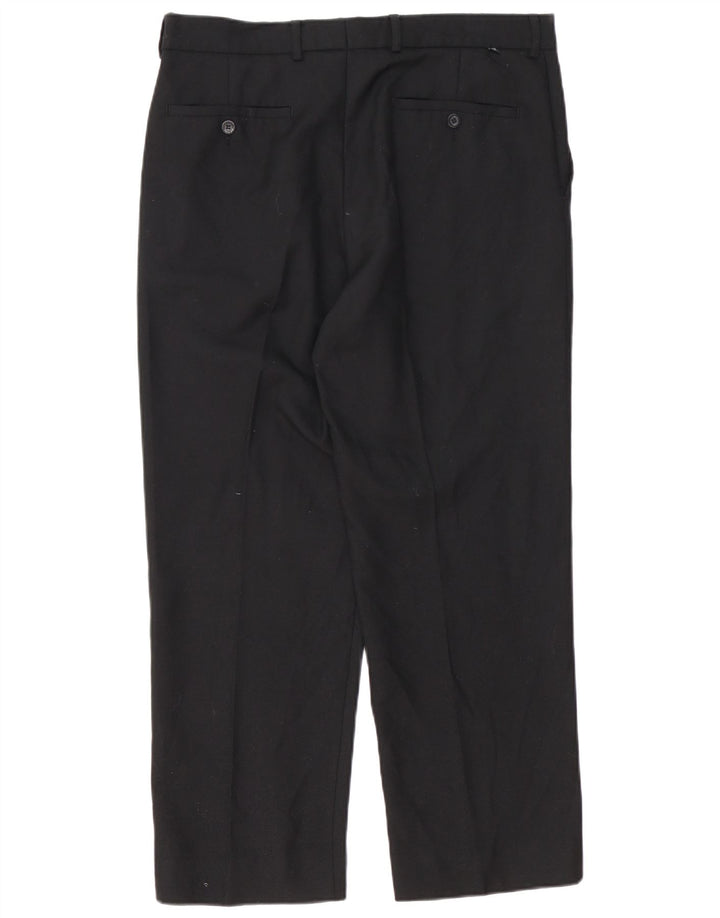 Farah Pantalón de traje recto para hombre W36 L29 Poliéster negro