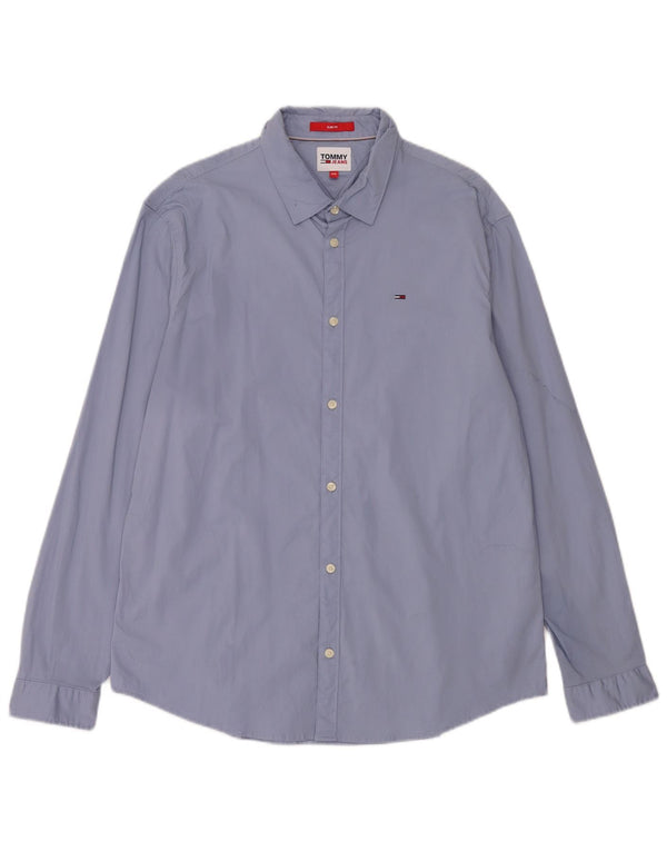 Camisa Tommy Jeans Slim Fit para hombre 2XL Algodón azul