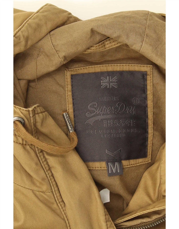Superdry Parka con capucha para mujer, talla 40, algodón caqui mediano