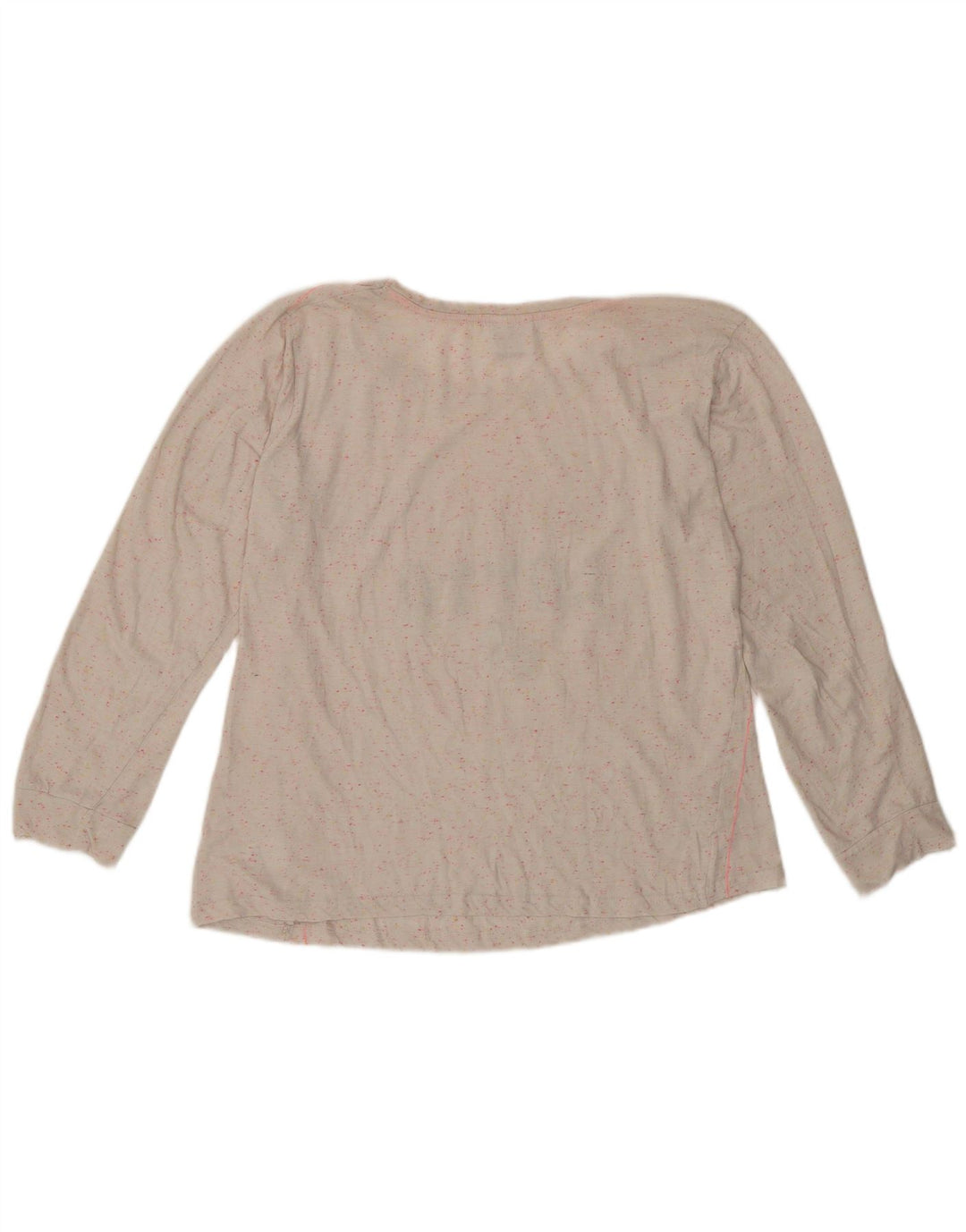 Lotto Top gráfico para mujer de manga larga UK 44 Grande Algodón moteado blanco