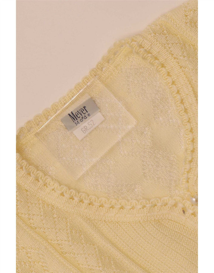 Blusa de punto vintage para mujer Top IT 52 2XL Off White Polyacrílico