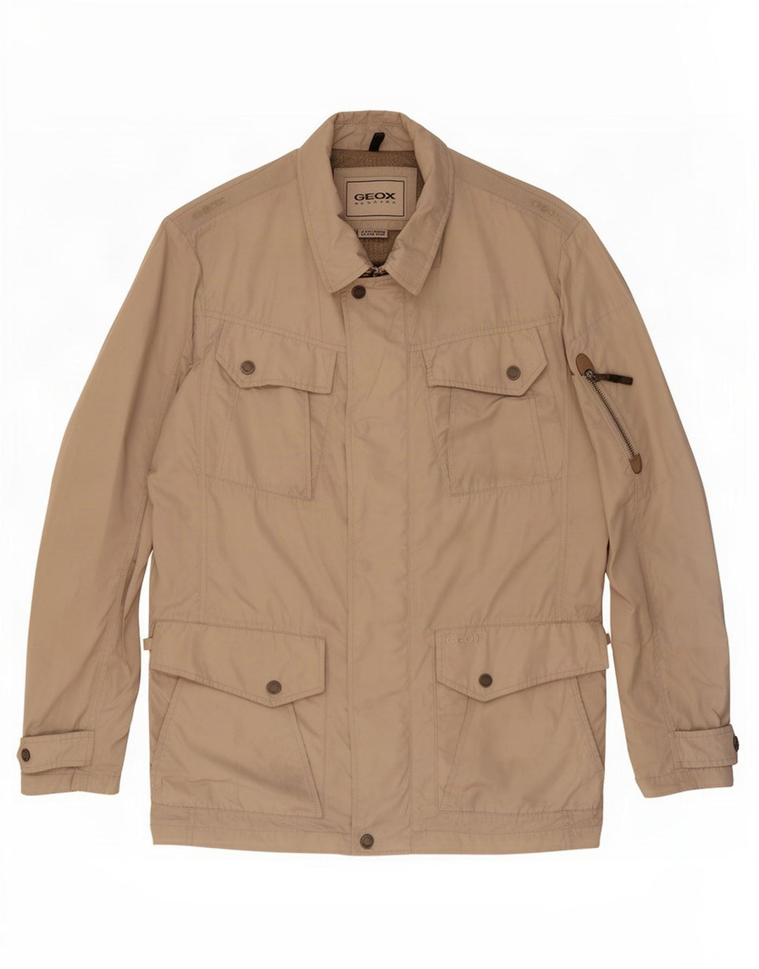 Geox Mens Respira Utility Jacket UK 40 Large Beige Poliéster