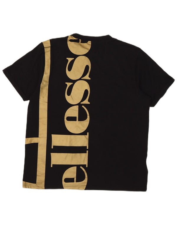 Ellesse - Camiseta gráfica para hombre, talla mediana, algodón negro