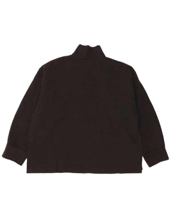 Zara Jersey extragrande con cuello y cremallera para mujer UK 44 Poliéster negro mediano
