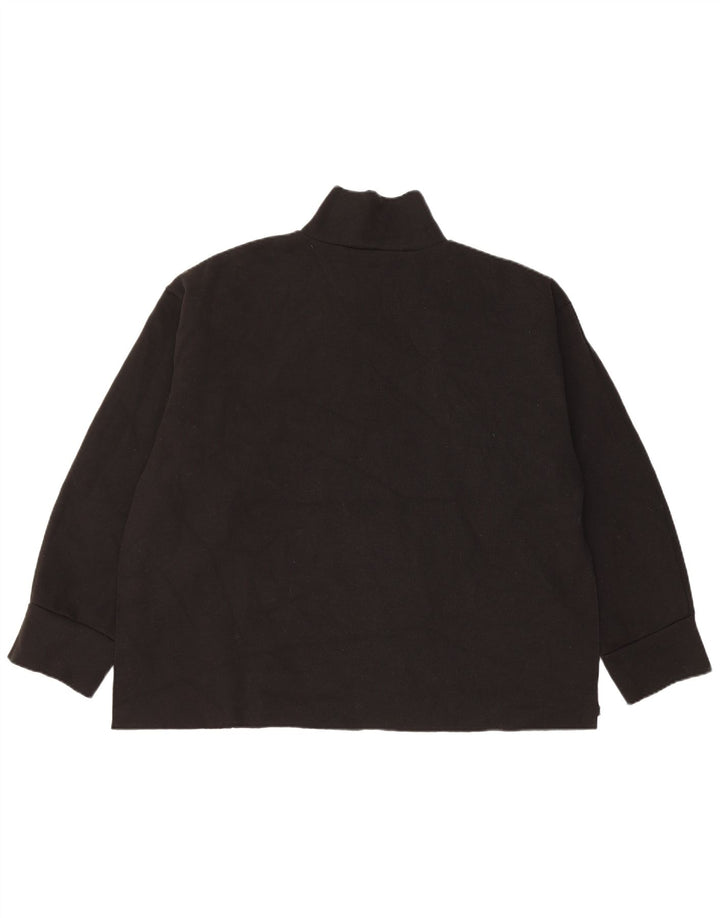 Zara Jersey extragrande con cuello y cremallera para mujer UK 44 Poliéster negro mediano