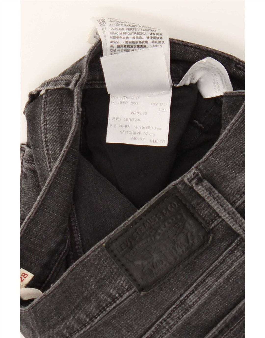 Vaqueros pitillo Levi's para mujer W28 L30 Algodón gris