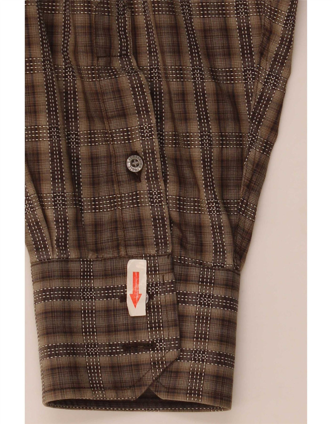 Camisa Lacoste Hombre Talla 45 XL Algodón Cuadros Marrón