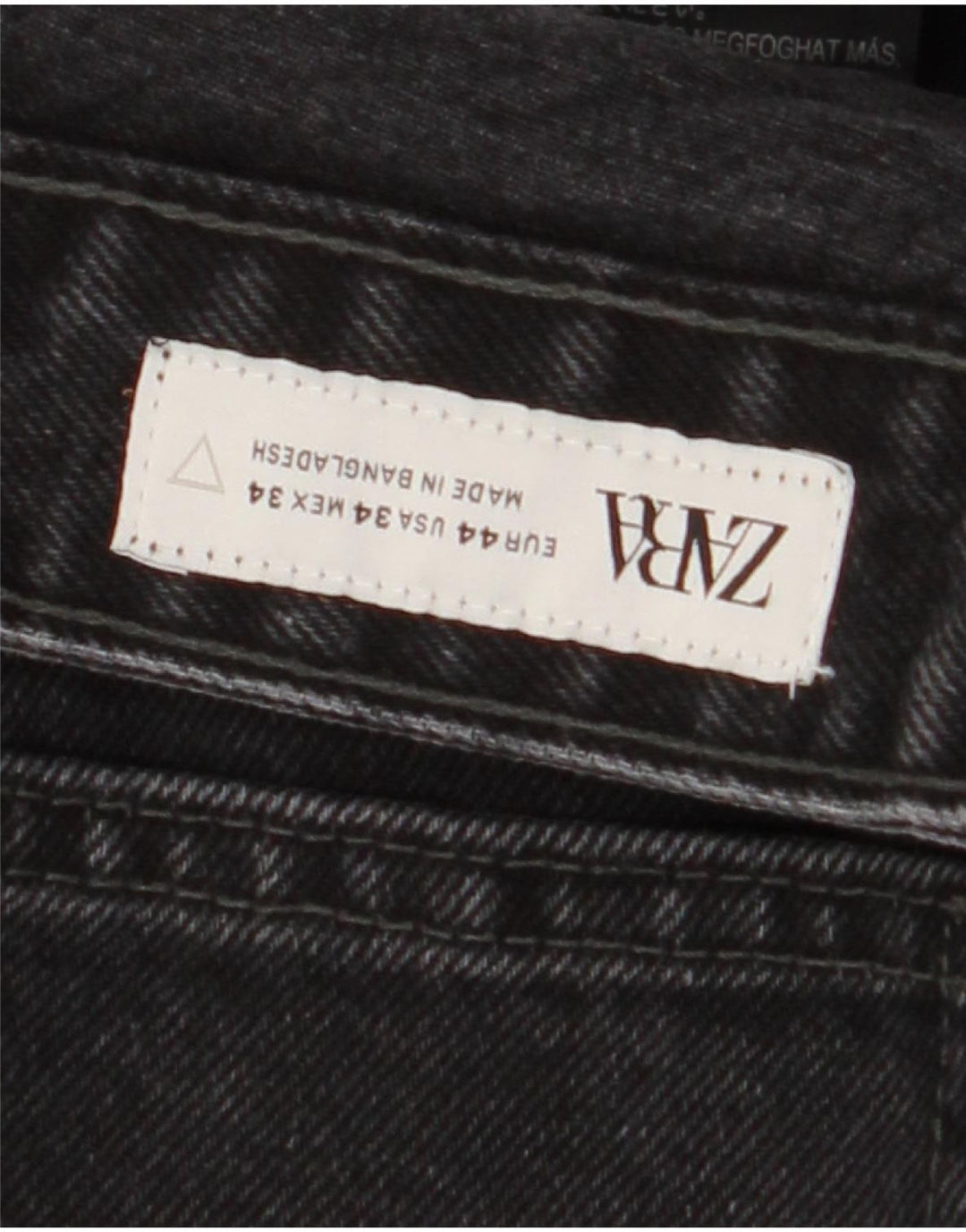 Zara Hombre Vaqueros Tapered W34 L26 Algodón Negro
