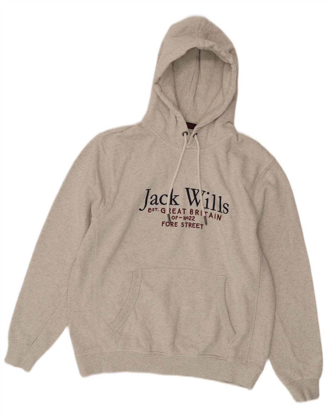 Jack Wills Jersey con capucha gráfica para hombre de algodón moteado gris grande