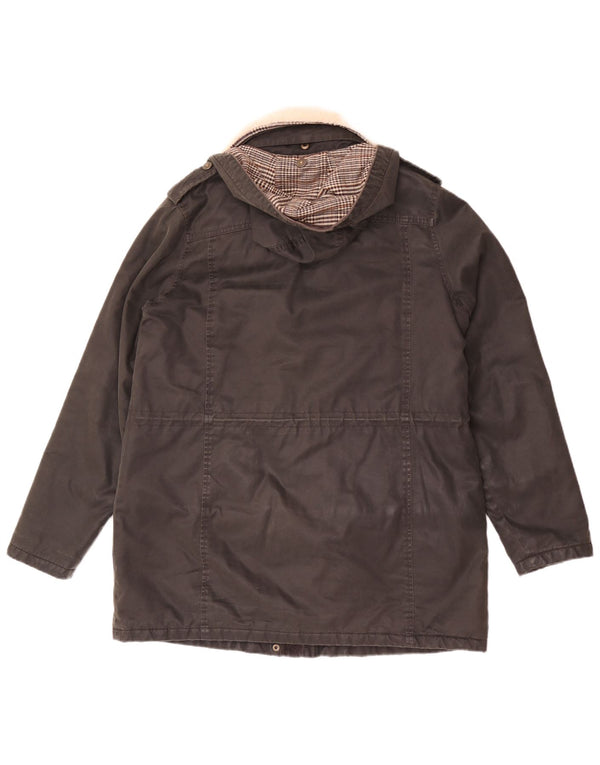 Parka con capucha para mujer Fat Face UK 40 Medium Black Cotton