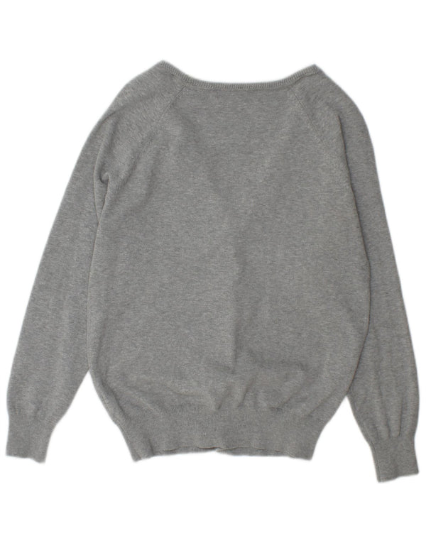 Zara Mujer Cárdigan Suéter UK 40 XL Algodón Moteado Gris