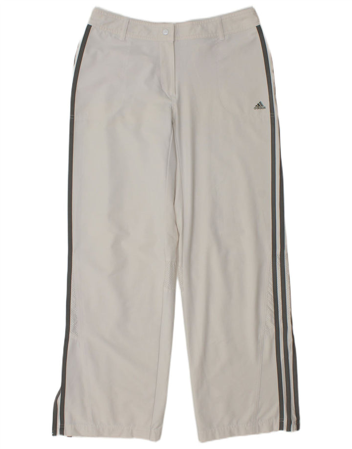 ADIDAS Mujer Clima 365 Chándal Pantalones UK 12 Medium Blanco Nylon