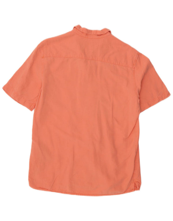 ZARA Hombre Camisa Relaxed Fit Manga Corta Lyocell Naranja Medio
