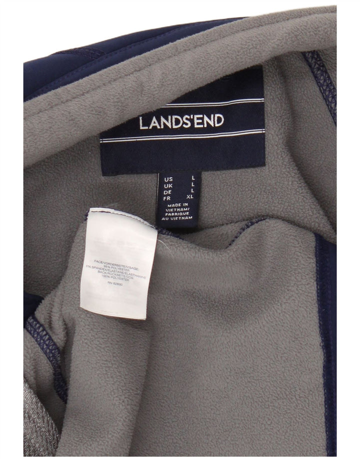 Lands End Mens Chándal Top Chaqueta Grande Azul Marino Poliéster