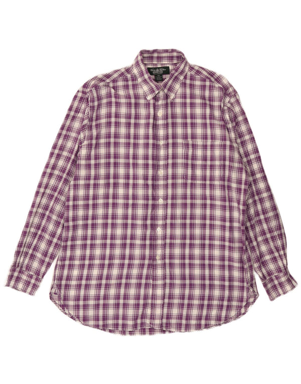 BROOKS BROTHERS Camisa de franela para hombre Algodón a cuadros morado grande