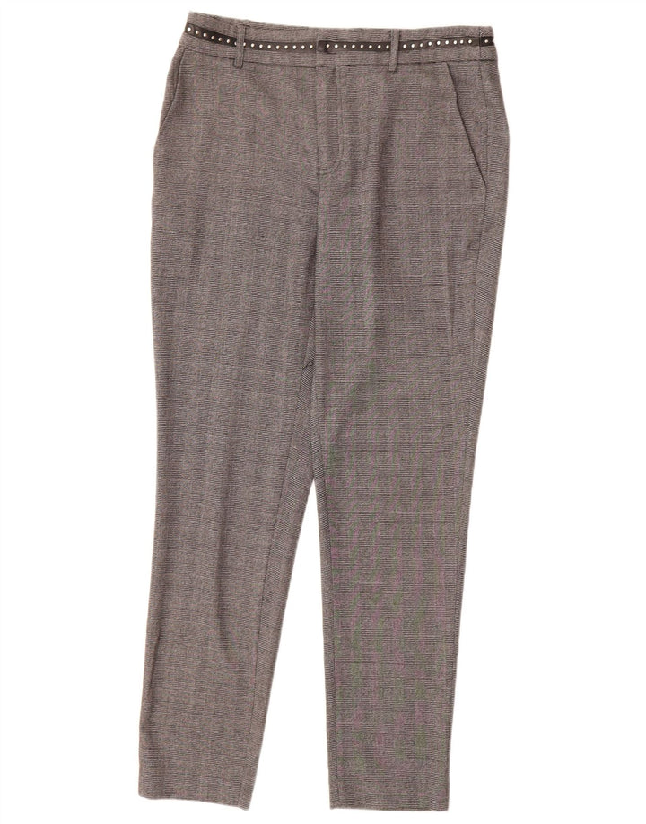 Pantalón Chino Slim Guess Mujer W27 L28 Poliéster A Cuadros Gris