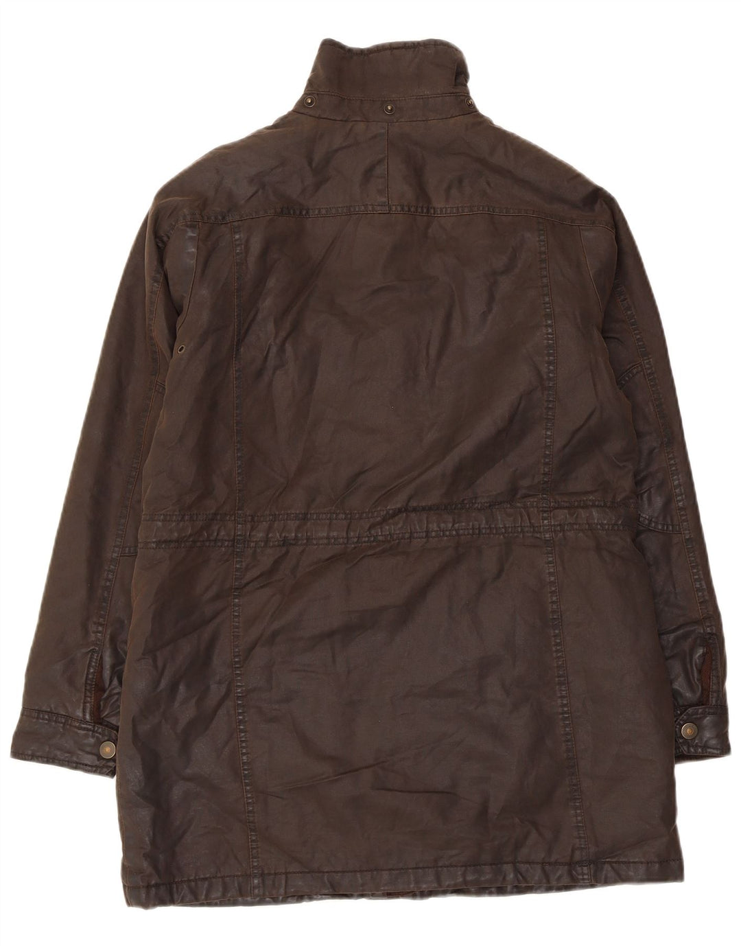 FAT FACE Chaqueta de algodón encerado de gran tamaño para mujer UK 10 Small Brown Cotton