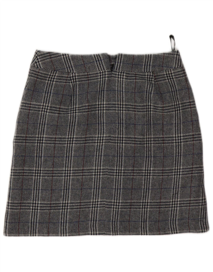 Marks & Spencer Minifalda para mujer UK 8 Small W28 Acrílico de pata de gallo gris