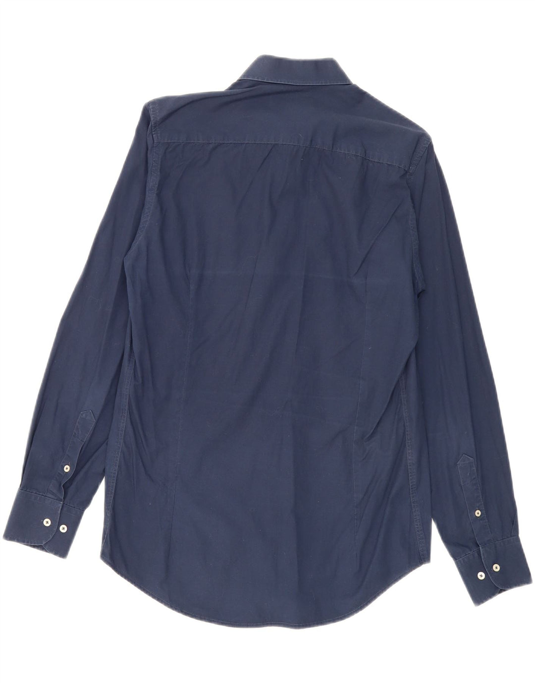 Camisa Trussardi Hombre Talla 39/40 Mediana Azul Marino Algodón