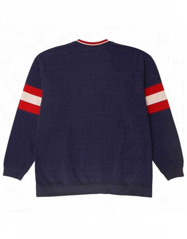 Champion Sudadera Estampada Con Estampado De Algodón Color Block En Azul Marino Mediano