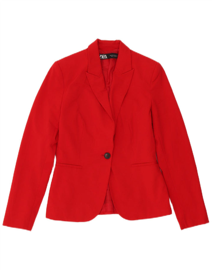 Zara Chaqueta tipo blazer extragrande con 1 botón para mujer EU 34 2XS Poliéster rojo