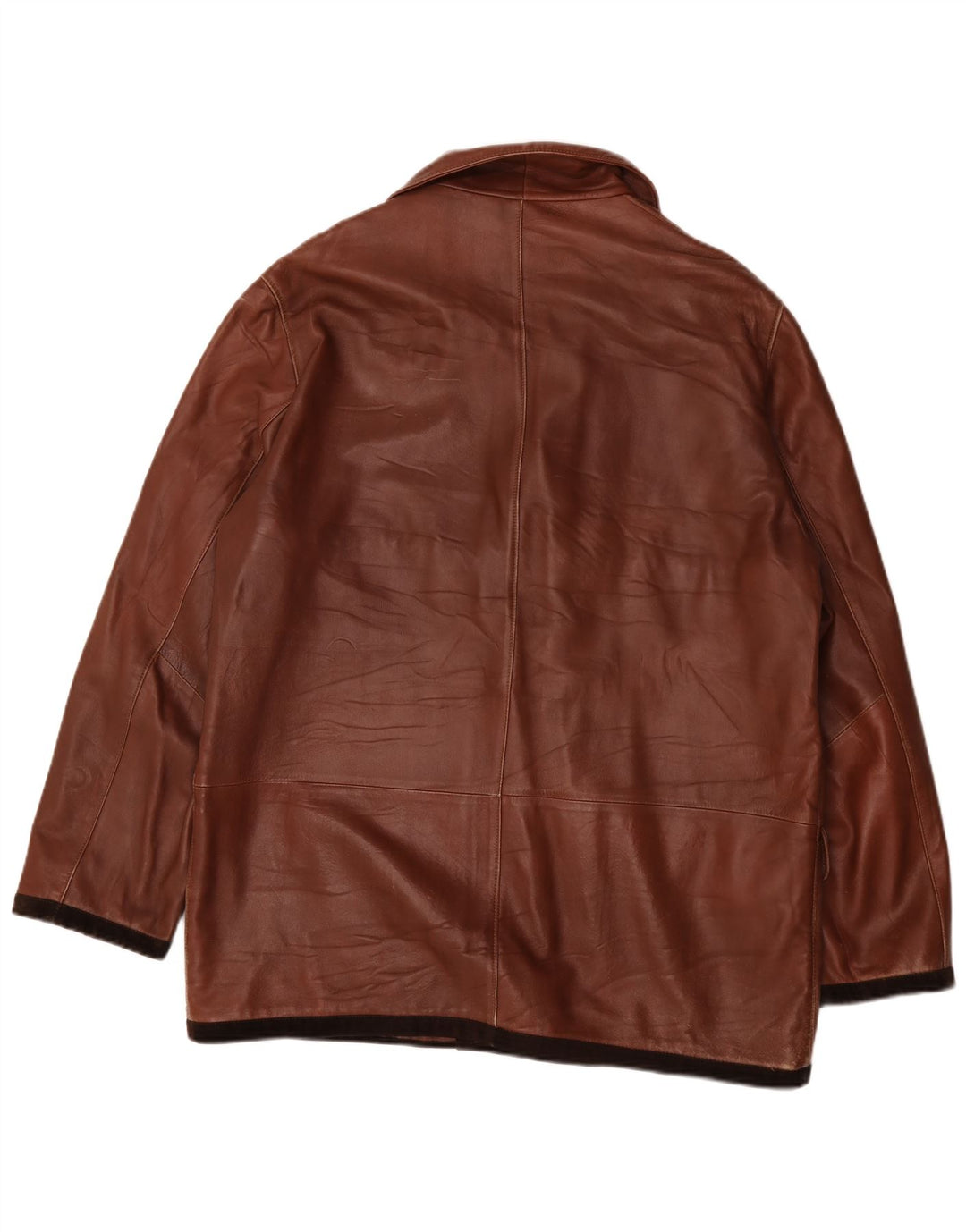 Marco Baldassari Abrigo de cuero para hombre UK 42 XL Marrón