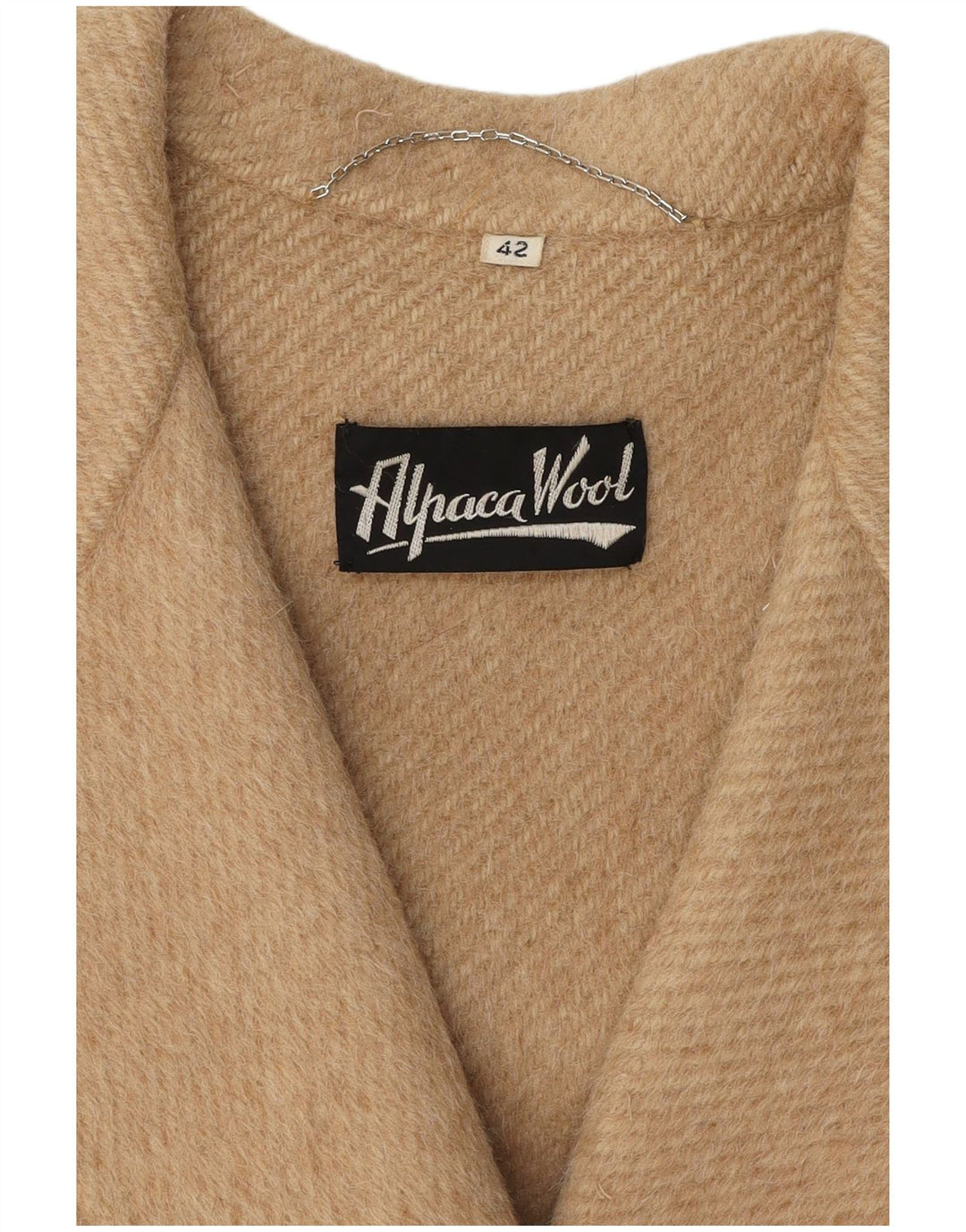 Abrigo vintage de mujer con doble botonadura IT 42 Lana de alpaca beige medio