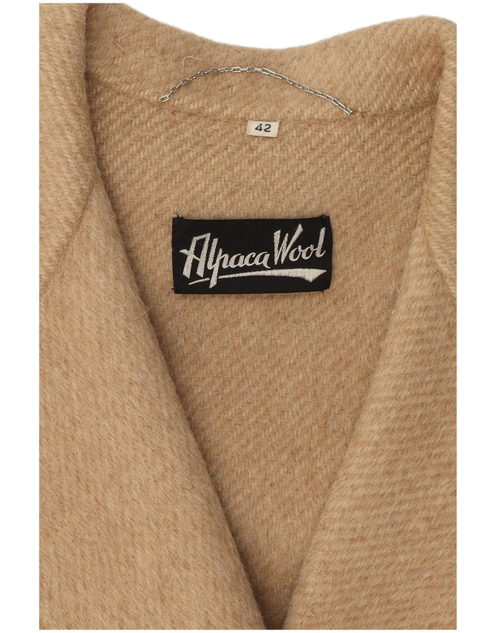 Abrigo vintage de mujer con doble botonadura IT 42 Lana de alpaca beige medio