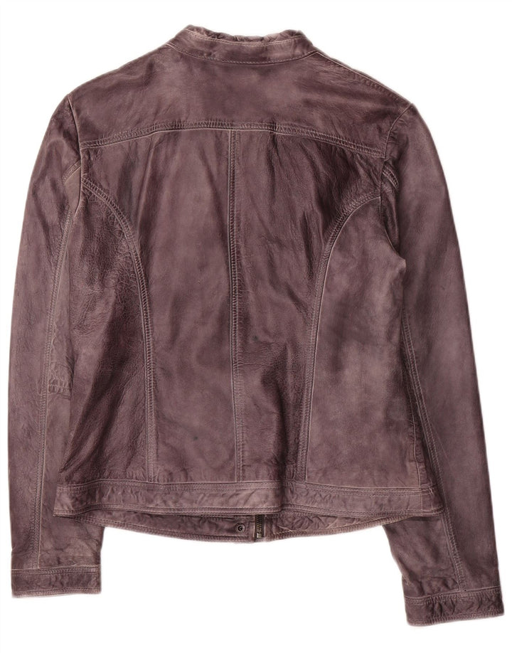 S.Oliver Chaqueta de cuero motera para mujer UK 46 Large Cuero morado