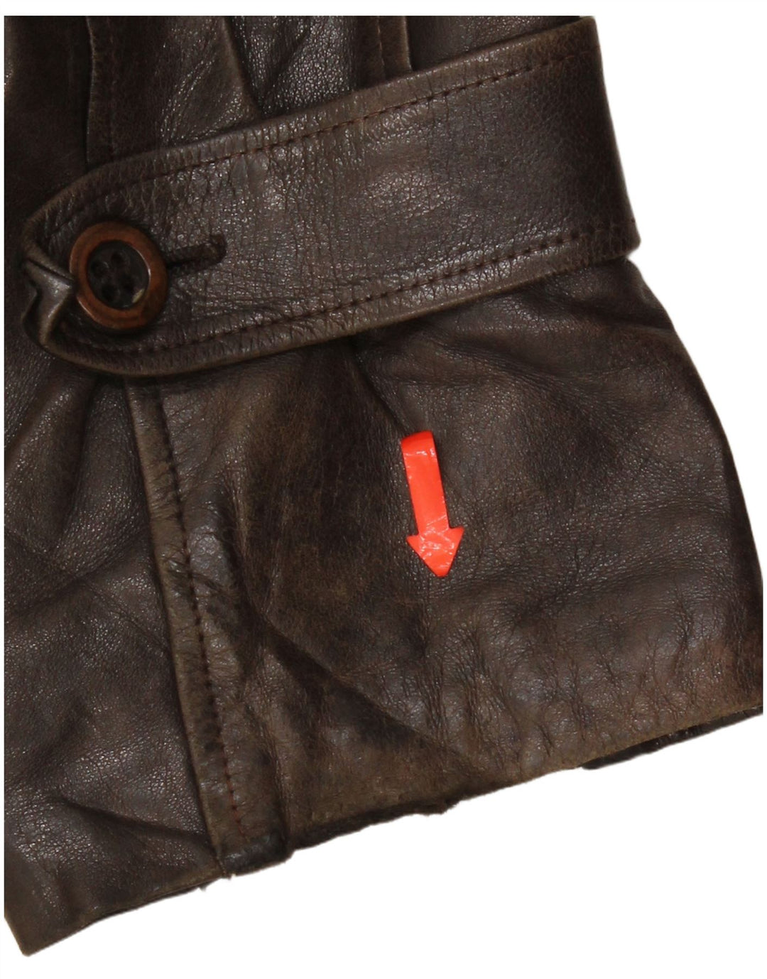 Chaqueta de cuero vintage para hombre Reino Unido 42 XL cuero marrón